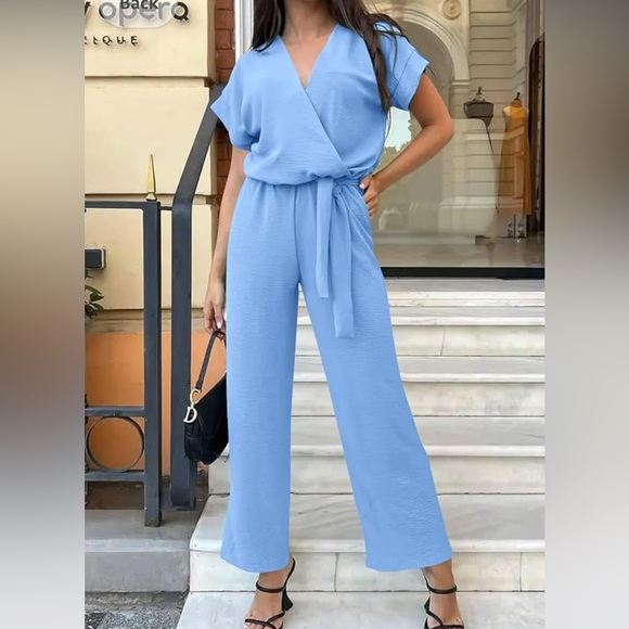 PrettyGarden Casual Short Sleeve Wide Leg Jumpsuit XL NWOT - Picture 3 of 10